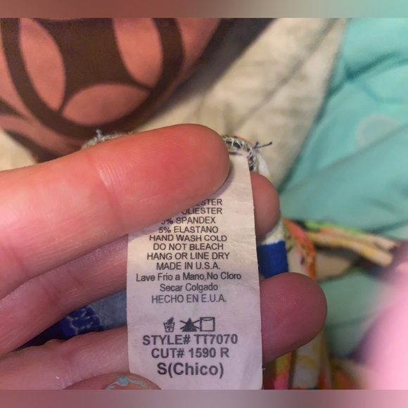 Tic:Toc Brand Tropical Floral Halter Bralette/Cropped Swim or Summer Top Small - Picture 3 of 4